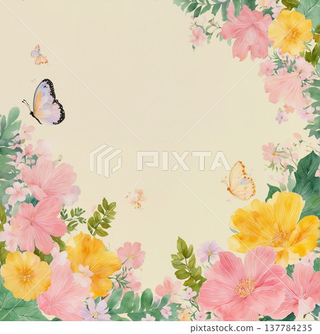 floral background with flowers floral background with flowers 137784235