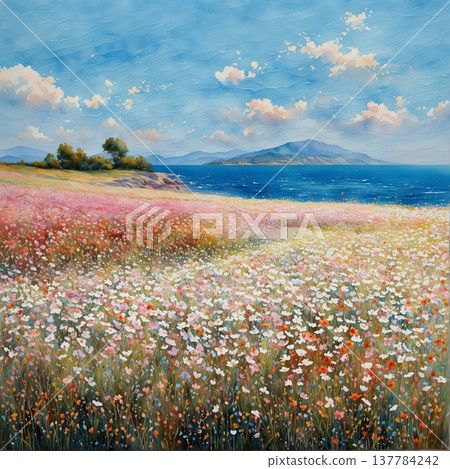 floral background with flowers 137784242