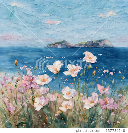floral background with flowers 137784248