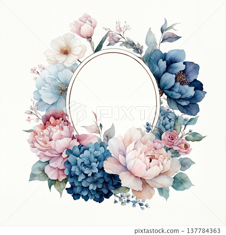 watercolor painting of leaf and flowers watercolor painting of leaf and flowers 137784363