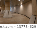 Underground passage, underground passage with pillars 137784629