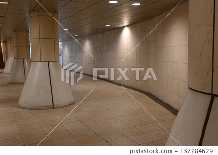 Underground passage, underground passage with pillars Underground passage, underground passage with pillars 137784629