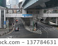 Japan, Tokyo, Road in front of Shiodome Station 137784631