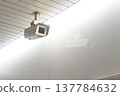 Security camera installed on the ceiling 137784632