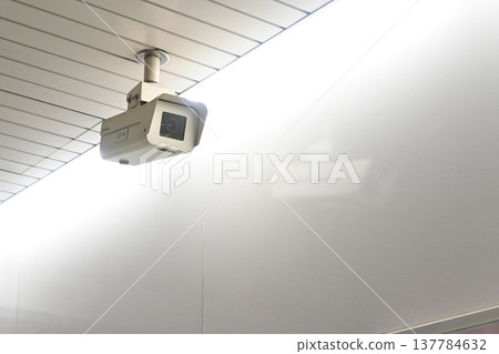 Security camera installed on the ceiling Security camera installed on the ceiling 137784632