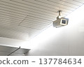 Security camera installed on the ceiling 137784634