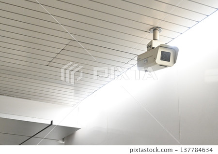 Security camera installed on the ceiling Security camera installed on the ceiling 137784634
