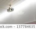 Security camera installed on the ceiling 137784635