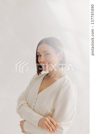 Young beautiful woman posing, female portrait 137785890