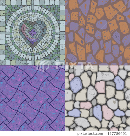 Vector set of floor stone textures 137786491