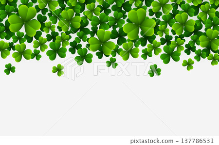 Happy St. Patrick's Day background with clover leaves 137786531