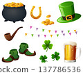 Set of traditional St. Patrick's Day symbols and elements 137786536