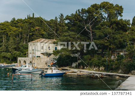 Amazing view of the sea and the boats in Dubrovnik, Croatia. Amazing view of the sea and the boats in Dubrovnik, Croatia. 137787341