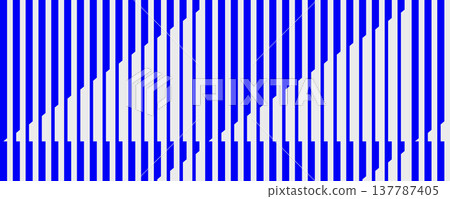 Vertical stripe pattern with stepped geometric 137787405
