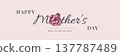Elegant Mother's Day banner with pink tulip flower in collage technique. Minimal romantic typography design for greeting cards, invitations, posters and social media. Soft pastel floral aesthetic. 137787489