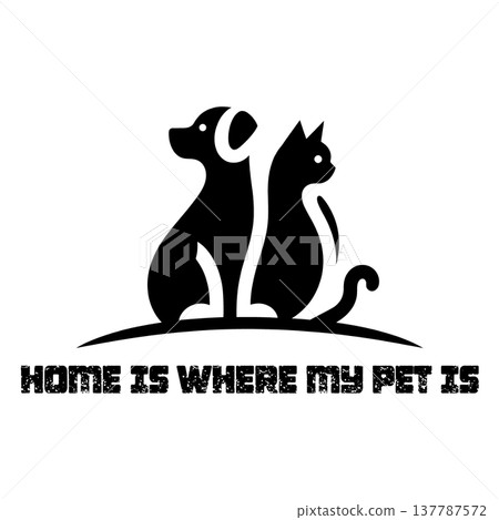 Logo illustration of a stylized pets. Transparent background Logo illustration of a stylized pets. Transparent background 137787572