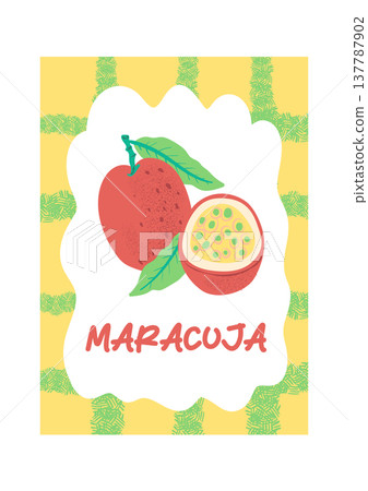 Maracuja Fruit Cutaway Vintage Maracuja Fruit Cutaway Vintage 137787902
