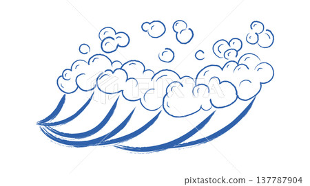Wave Crest Sketch Linework Wave Crest Sketch Linework 137787904