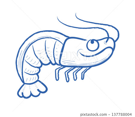 Shrimp Mascot Line Art Shrimp Mascot Line Art 137788004