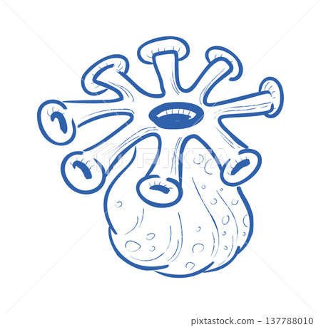 Marine Sea Life Coral Doodle 137788010