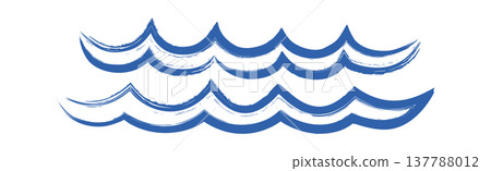 Wave Brush Stroke Seamless Set Wave Brush Stroke Seamless Set 137788012
