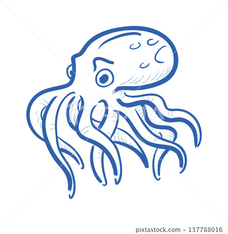 Octopus Tentacles Sketch Mascot Octopus Tentacles Sketch Mascot 137788016