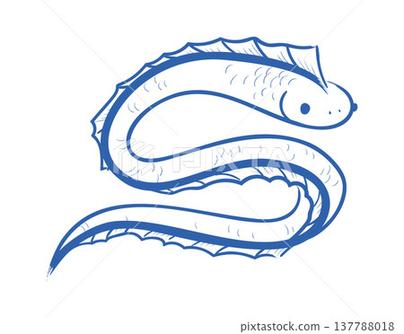 Eel Swimming Linework Sketch Eel Swimming Linework Sketch 137788018