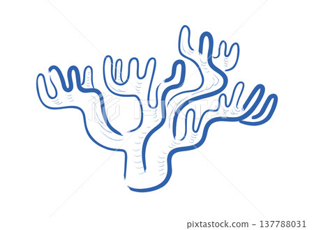 Coral Branch Outline Drawing Coral Branch Outline Drawing 137788031