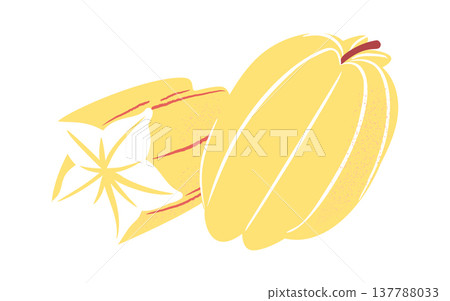 Carambola Cut Half Fruit Vintage 137788033