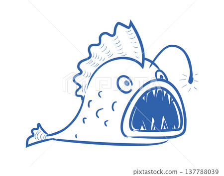 Anglerfish Roaring Sketch Doodle Anglerfish Roaring Sketch Doodle 137788039