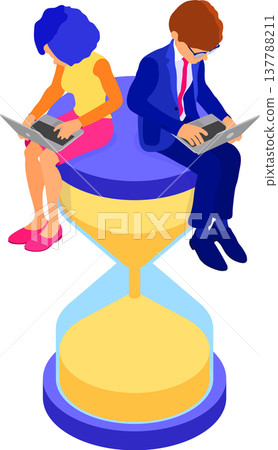 time management with hourglass time management with hourglass 137788211