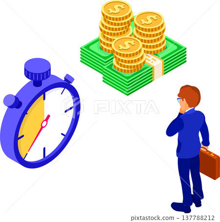 time or money businessman faced with choice 137788212
