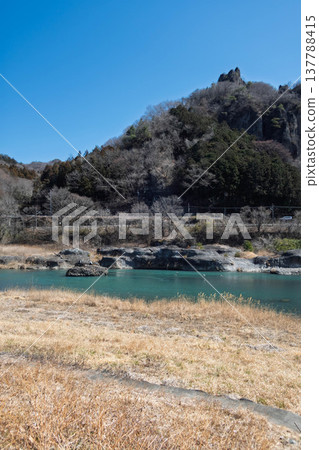 初春時節，從吾妻濱水公園看到的吾妻川河水。 137788415