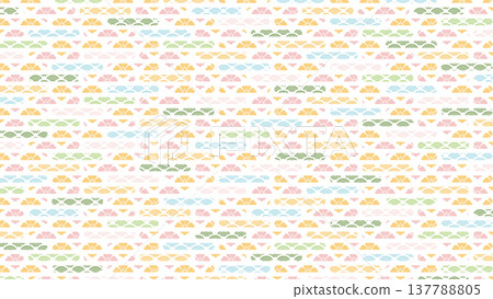 [Spring background material] Colorful Japanese pattern illustrations of traditional motifs 137788805
