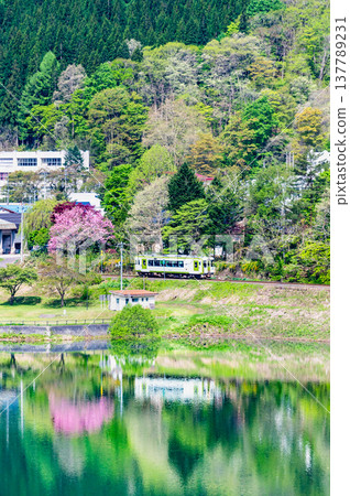 北上線:跨越新綠的第一和賀川大橋的Kiha 100 北上線:跨越新綠的第一和賀川大橋的Kiha 100 137789231