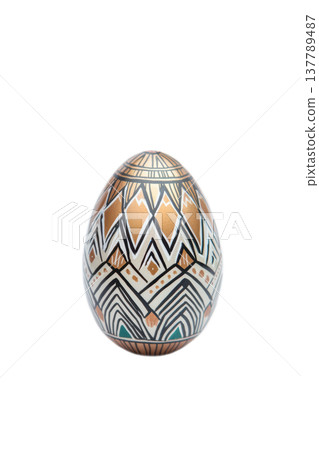 A beautifully designed Ornamental Egg with intricate patterns and vibrant colors that captivate 137789487