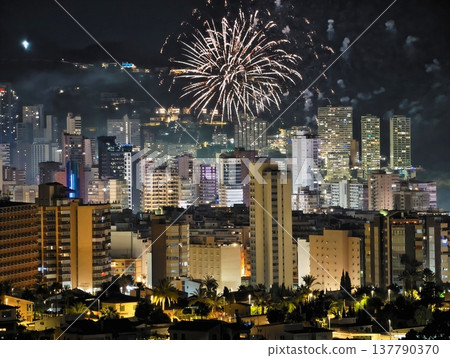 Colorful Fireworks Display, Spectacular Fireworks Illuminate Festive City Streets With Vibrant Colors Colorful Fireworks Display, Spectacular Fireworks Illuminate Festive City Streets With Vibrant Colors 137790370