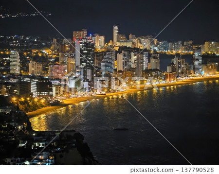 Serene Riverside Panorama Illuminated By Warm Streetlights With Distant City Skyline Shadows Serene Riverside Panorama Illuminated By Warm Streetlights With Distant City Skyline Shadows 137790528