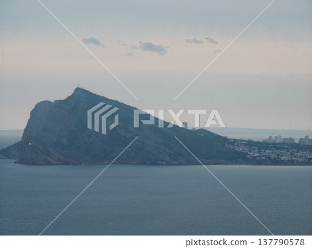 Cliffs At Sunset, Inspiring Scene Of Rugged Coastal Cliffs And Striking Sky At Sunset For Branding 137790578