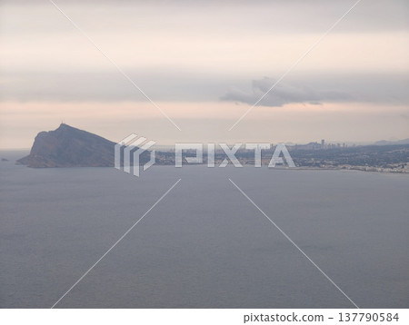 Sunset Bay With Maritime Route Planning, Calm Waters Near Headland For Marine Navigation Sketch Sunset Bay With Maritime Route Planning, Calm Waters Near Headland For Marine Navigation Sketch 137790584