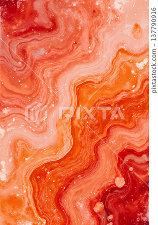 A captivating artwork showcases flowing red and orange hues intertwined with delicate patterns. The rich colors evoke warmth and energy, inviting admiration and inspiration Generative AI 137790916