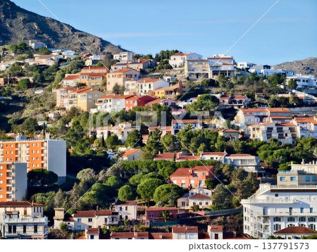 Colorful Homes And Winding Streets, Vibrant Rooftops And Winding Alleys Define Neighborhood Charm 137791573