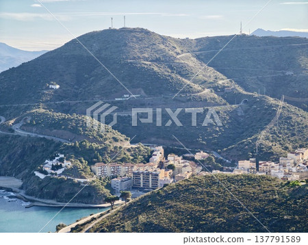 Harbor Community With Scenic Routes, Cliffside Village Featuring Winding Paths And Stunning Vistas 137791589