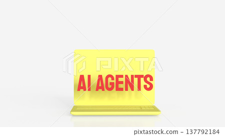 AI Agents Concept On Laptop Screen Minimal Technology Background 3d render. AI Agents Concept On Laptop Screen Minimal Technology Background 3d render. 137792184