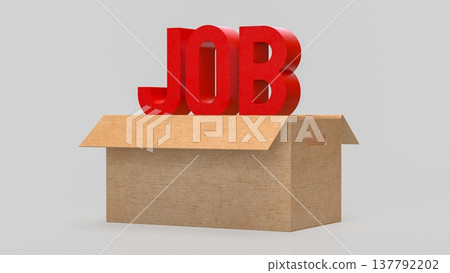 Job Opportunity Text Rising From Cardboard Box Employment Recruitment Concept 3d render. Job Opportunity Text Rising From Cardboard Box Employment Recruitment Concept 3d render. 137792202