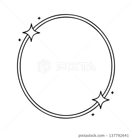 Simple decorative circle with stars for use in various creative projects and designs Simple decorative circle with stars for use in various creative projects and designs 137792641