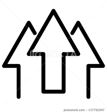 A set of three upward-pointing arrow business icons (Growth, Success, Synergy, and Outline included). A set of three upward-pointing arrow business icons (Growth, Success, Synergy, and Outline included). 137792897