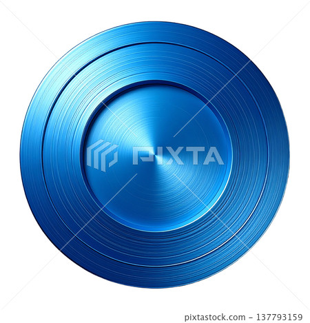 藍色金屬質感圓盤材料 137793159