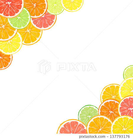 Sliced citrus frame_diagonal top and bottom_square Sliced citrus frame_diagonal top and bottom_square 137793176