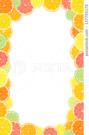 Sliced citrus in a frame (vertical) Sliced citrus in a frame (vertical) 137793178